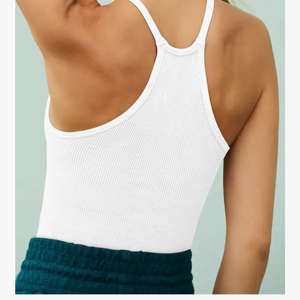 White Ribbed Tank Top - Picture 2 of 4